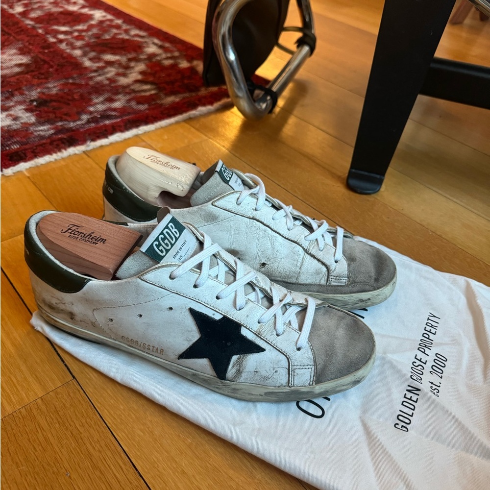 Golden Goose White Sneakers with Black Star